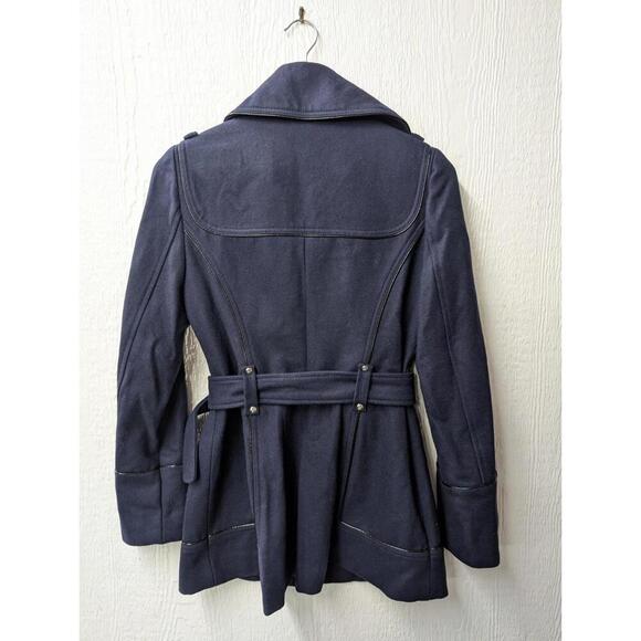 Miss Sixty M60 Y2K Navy Blue Wool Belted Pea Coat Jacket Size Small - Picture 6 of 6